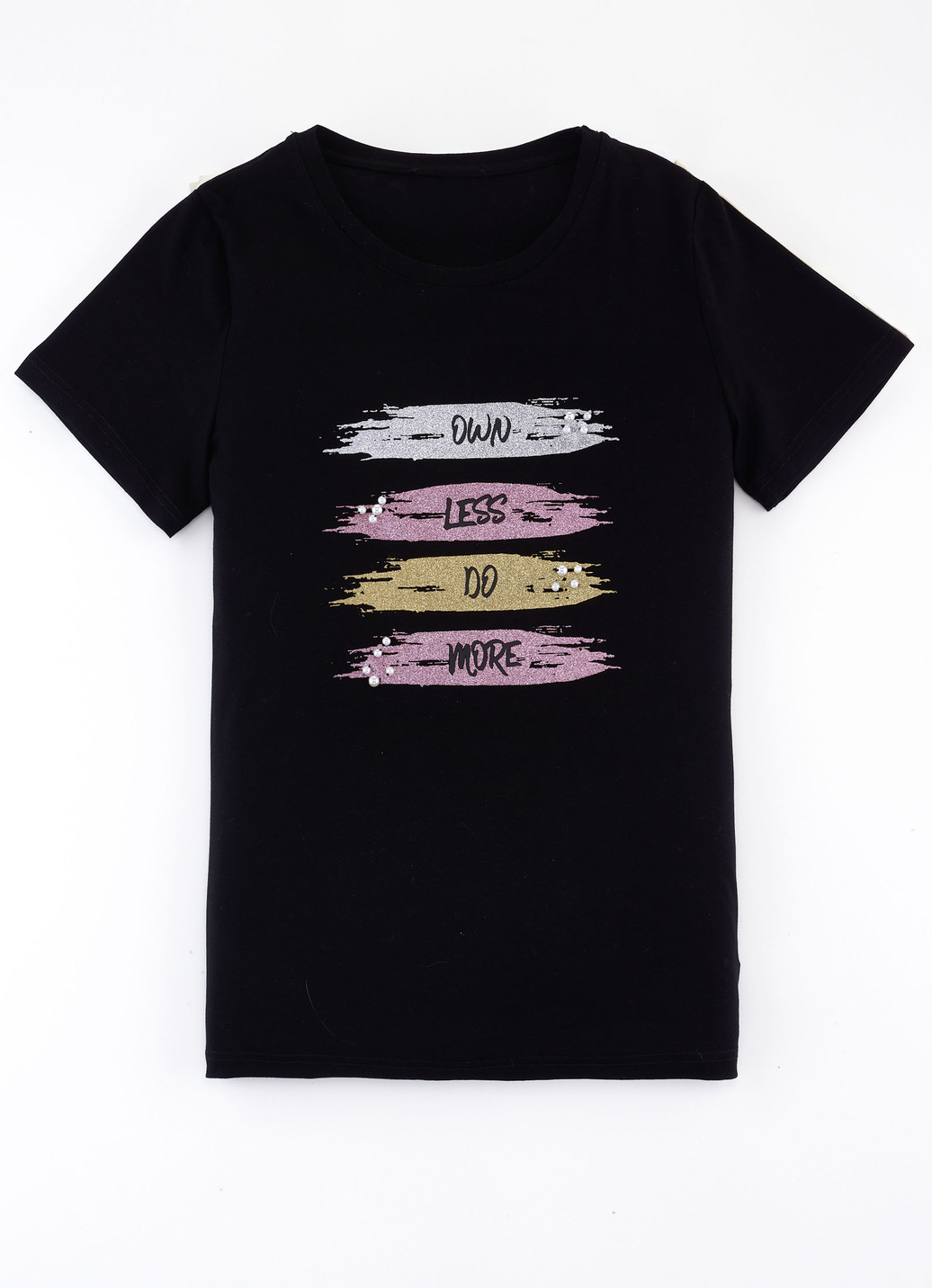 Shirt mit effektvollem Glimmer-Druck in 2 Farben, Schwarz, Größe 40 von BADER