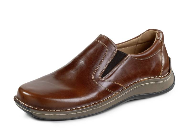 GINO GALANTE, klassische Herren-Slipper, mit herausnehmbarem Fußbett, Cognac, Größe 43 von GINO GALANTE