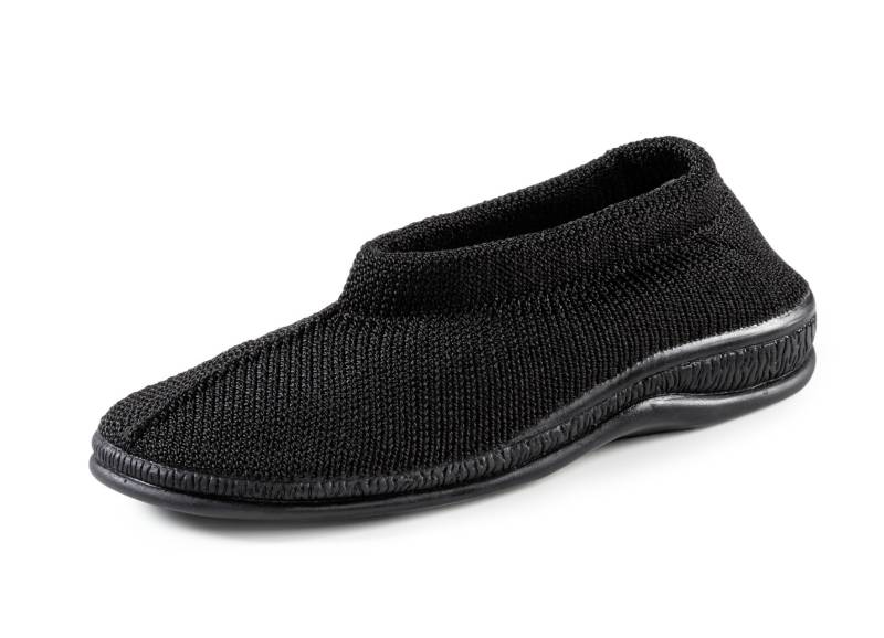 Slipper aus elastischem Strickmaterial, Schwarz, Größe 41 von BADER