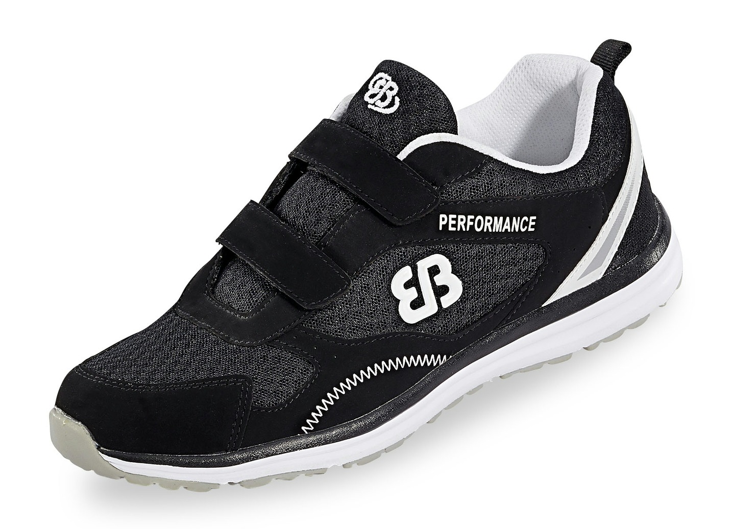Leichte Herren-Slipper, mit herausnehmbarem Fußbett, Schwarz-Weiss, Größe 41 von BADER