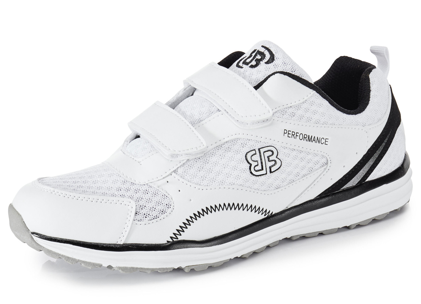 Leichte Herren-Slipper, mit herausnehmbarem Fußbett, Weiss-Schwarz, Größe 40 von BADER
