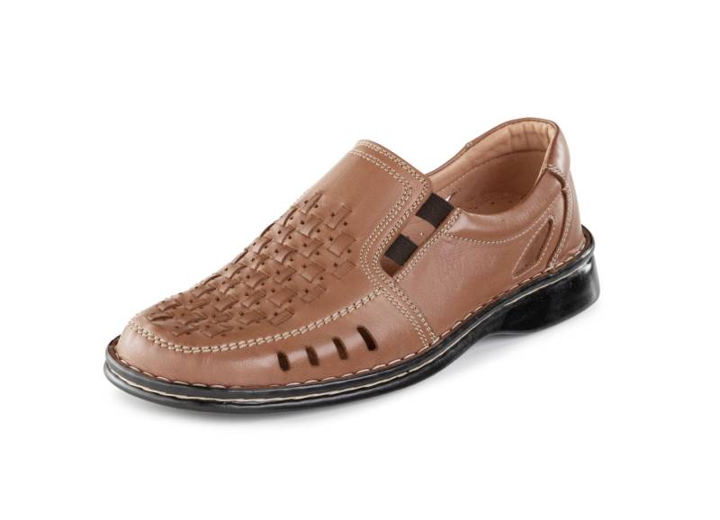 GINO GALANTE, sommerliche Herren-Slipper, mit Gummizug, Cognac, Größe 46 von GINO GALANTE