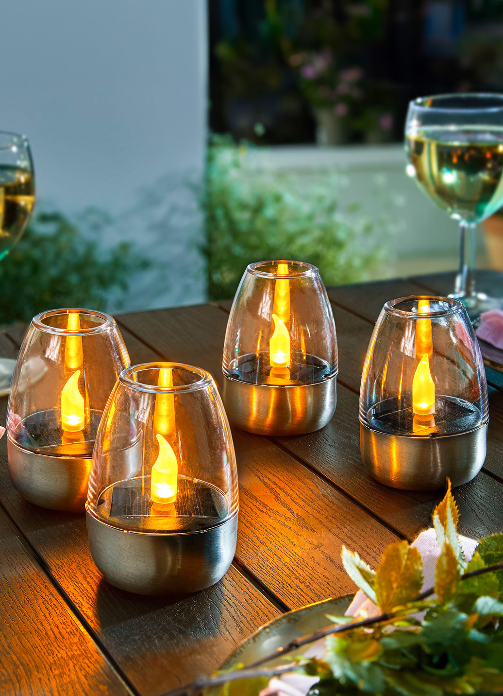 Solar-Windlichter, 4er-Set, Silber-Transparent Solar-Windlichter, 4er-Set, Silber-Transparent von BADER