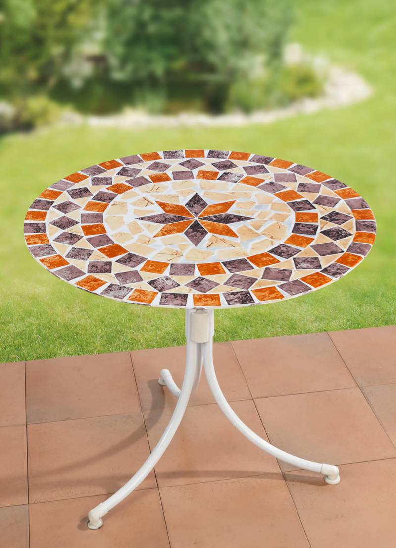 Spann-Tischdecke mit mediterranem Dessin, Größe 150 (ø 70– 86 cm), Multicolor von BADER