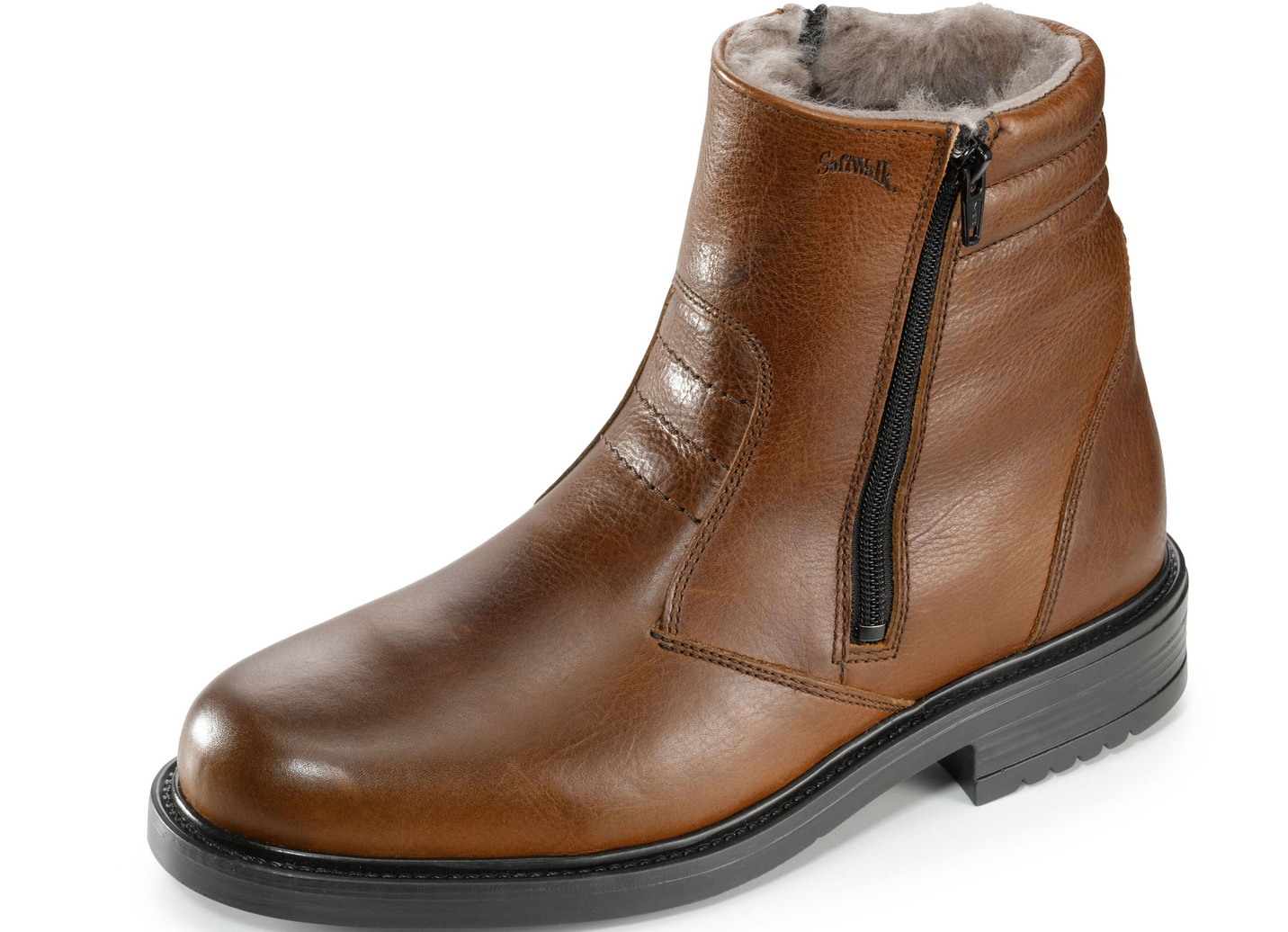 Stiefel mit molligem Lammfellfutter, Braun, Größe 42 von BADER