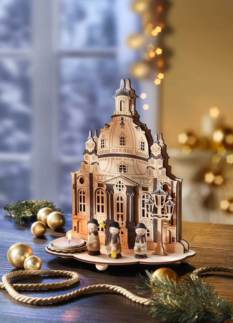 Teelichthalter Dresdner Frauenkirche aus Holz, Natur Teelichthalter Dresdner Frauenkirche aus Holz, Natur von BADER