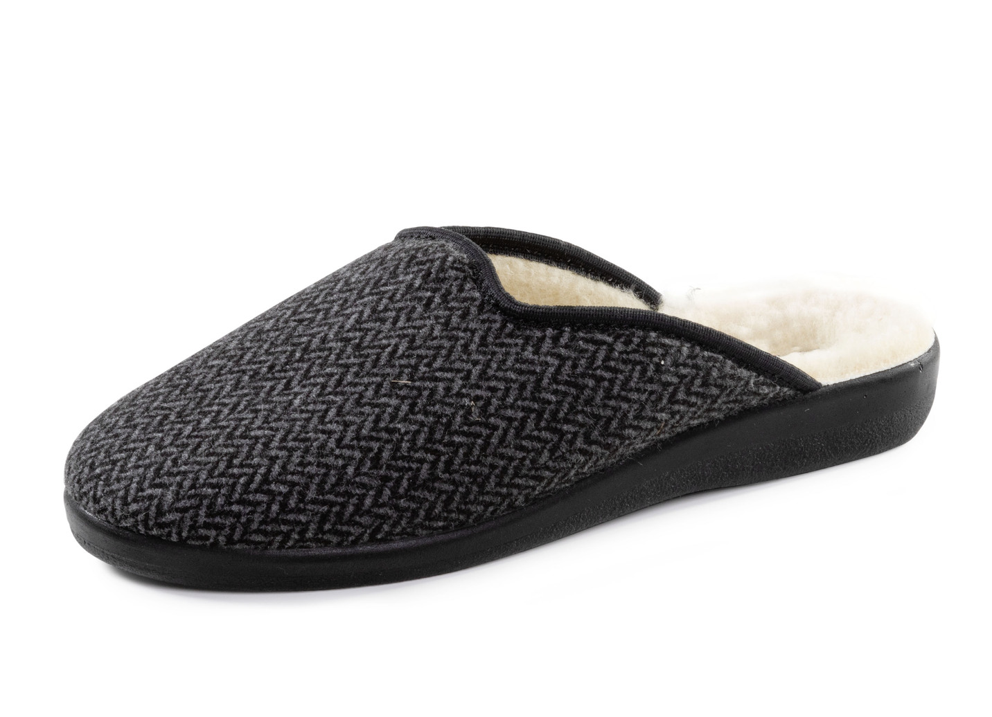 Textil-Pantoffel mit Warmfutter aus reiner Wolle, Anthrazit, Größe 41 Textil-Pantoffel mit Warmfutter aus reiner Wolle, Anthrazit, Größe 41 von BADER