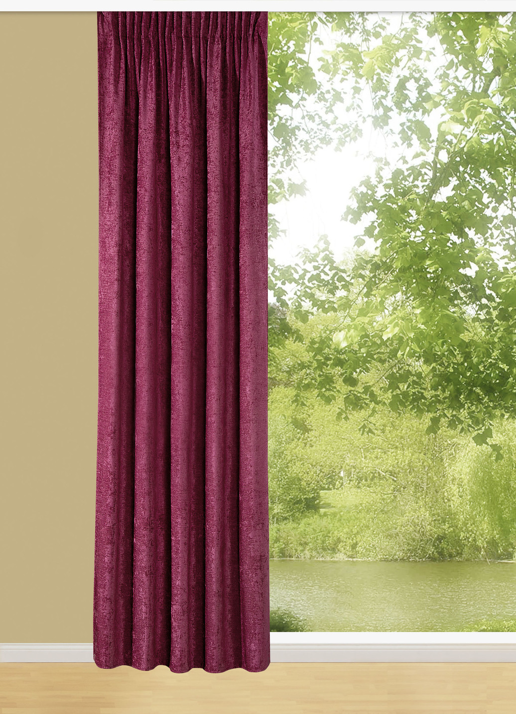 Thermo-Chenille-Verdunkelungsschal mit Multifunktionsband, Größe 456 (H245xB135 cm), Bordeaux von BADER