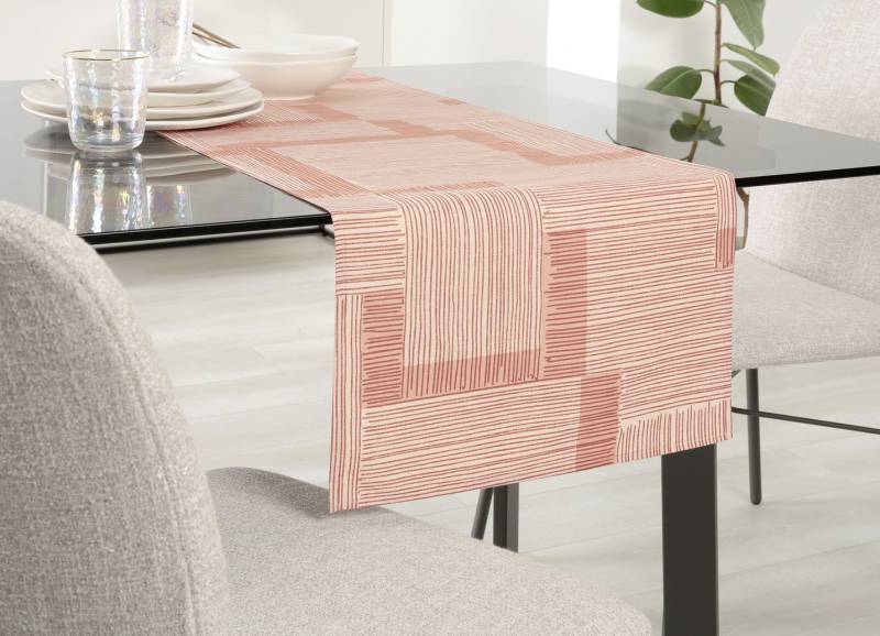 Tischdecke mit Fleckschutz-Ausrüstung, Größe 105 (Läufer, 40/140 cm), Pfirsich von BADER