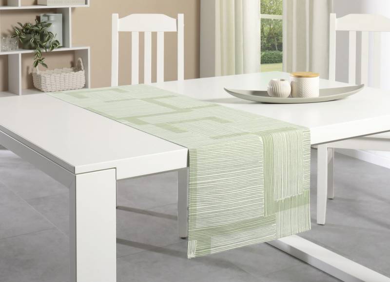 Tischdecke mit Fleckschutz-Ausrüstung, Größe 105 (Läufer, 40/140 cm), Pistazie von BADER