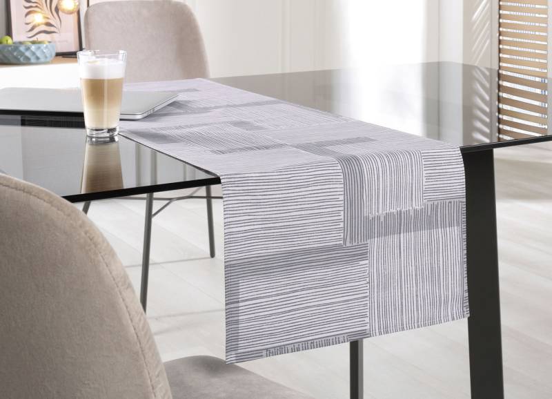 Tischdecke mit Fleckschutz-Ausrüstung, Größe 105 (Läufer, 40/140 cm), Silber von BADER
