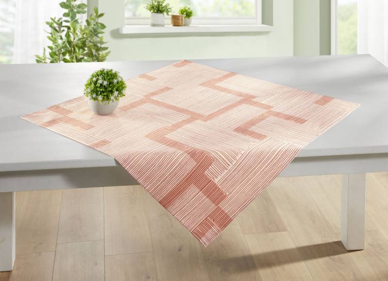 Tischdecke mit Fleckschutz-Ausrüstung, Größe 108 (Tischdecke, 80/ 80 cm), Pfirsich von BADER