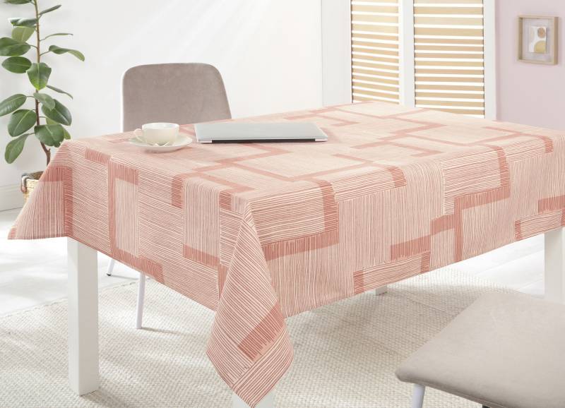 Tischdecke mit Fleckschutz-Ausrüstung, Größe 110 (Tischdecke, 110/140 cm), Pfirsich von BADER