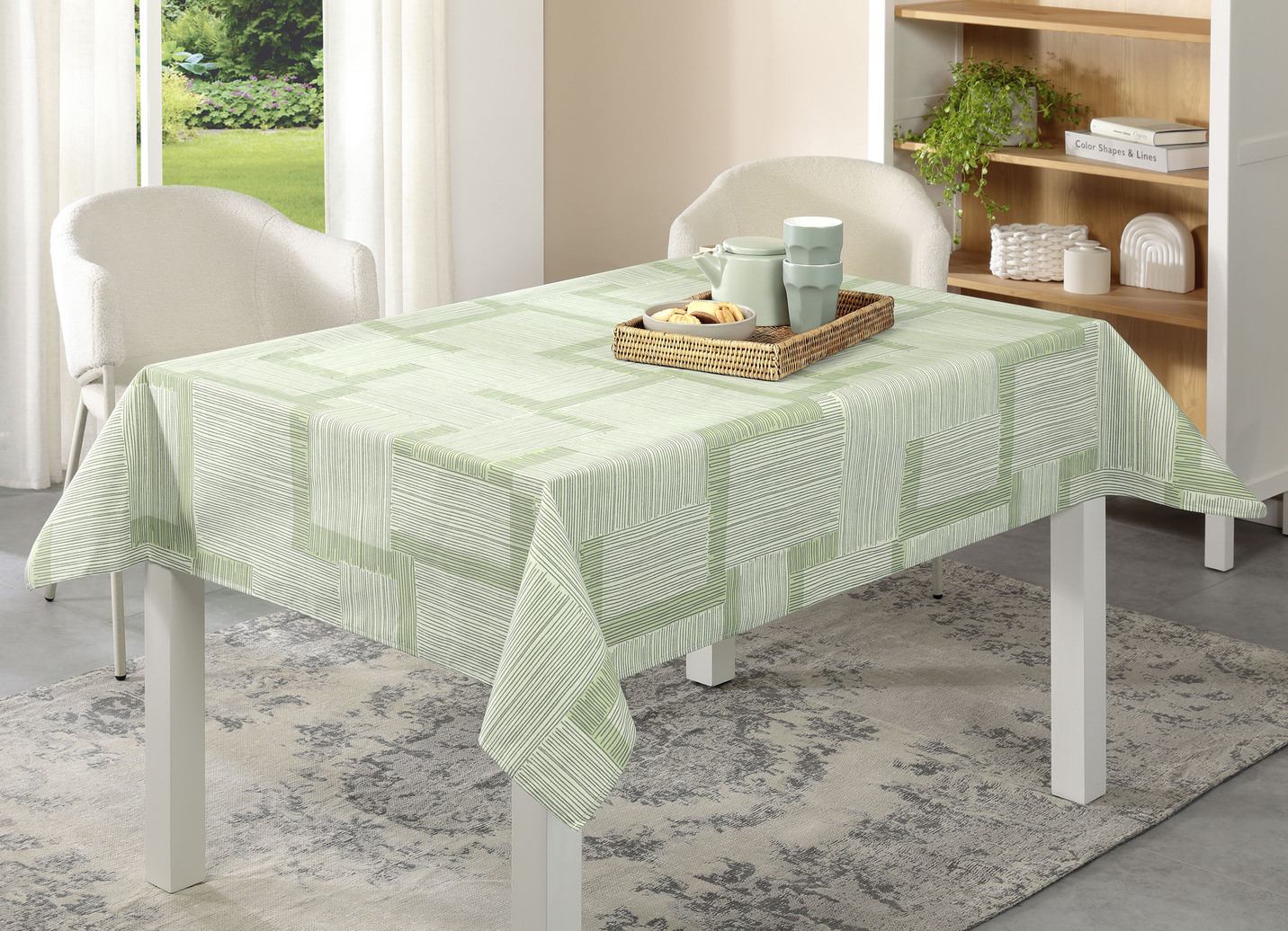 Tischdecke mit Fleckschutz-Ausrüstung, Größe 110 (Tischdecke, 110/140 cm), Pistazie von BADER