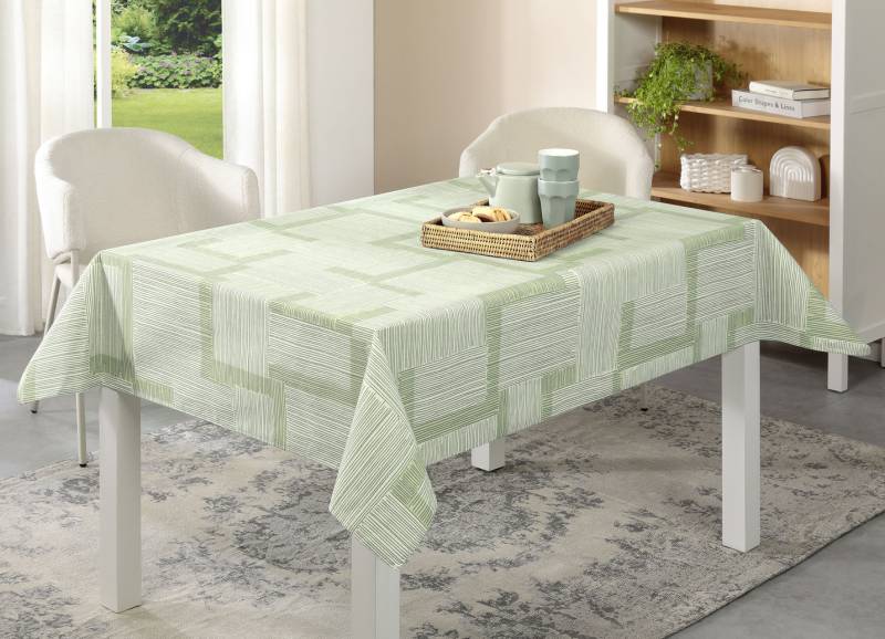 Tischdecke mit Fleckschutz-Ausrüstung, Größe 110 (Tischdecke, 110/140 cm), Pistazie von BADER