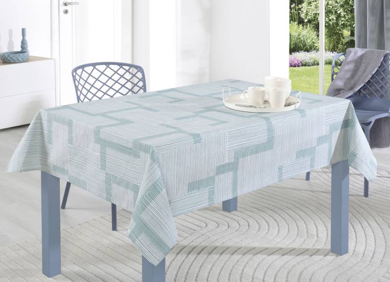 Tischdecke mit Fleckschutz-Ausrüstung, Größe 130 (Tischdecke, 130/160 cm), Aqua von BADER