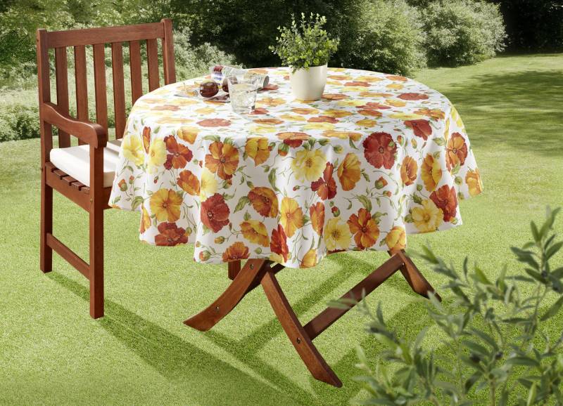 Tischdecke mit Fleckschutz-Ausrüstung, Größe 160 (Tischdecke rund, ø 140 cm), Multicolor von BADER