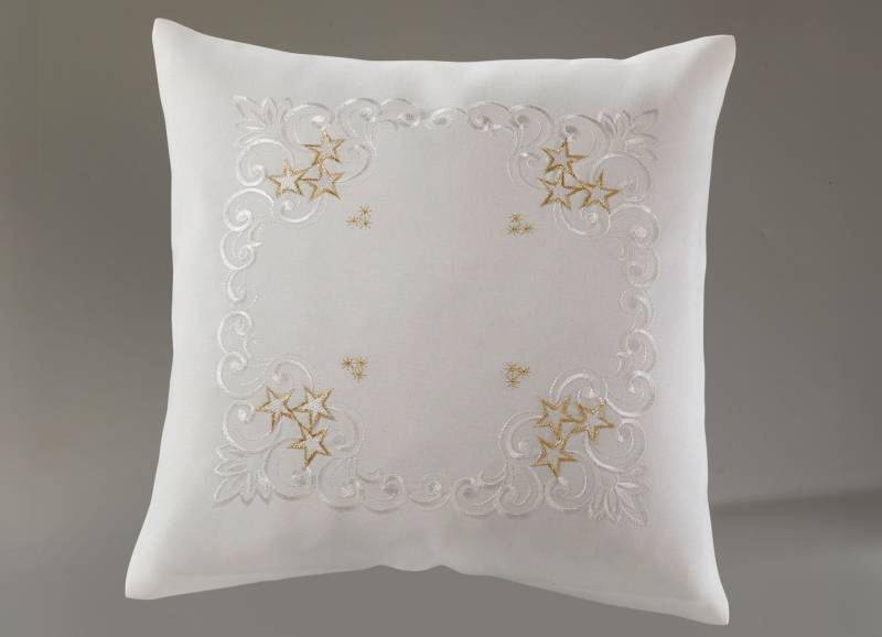 Tischdecke mit aufwendigen Stickereien, Größe 404 (Kissenbezug, 40x 40 cm), Sekt von BADER