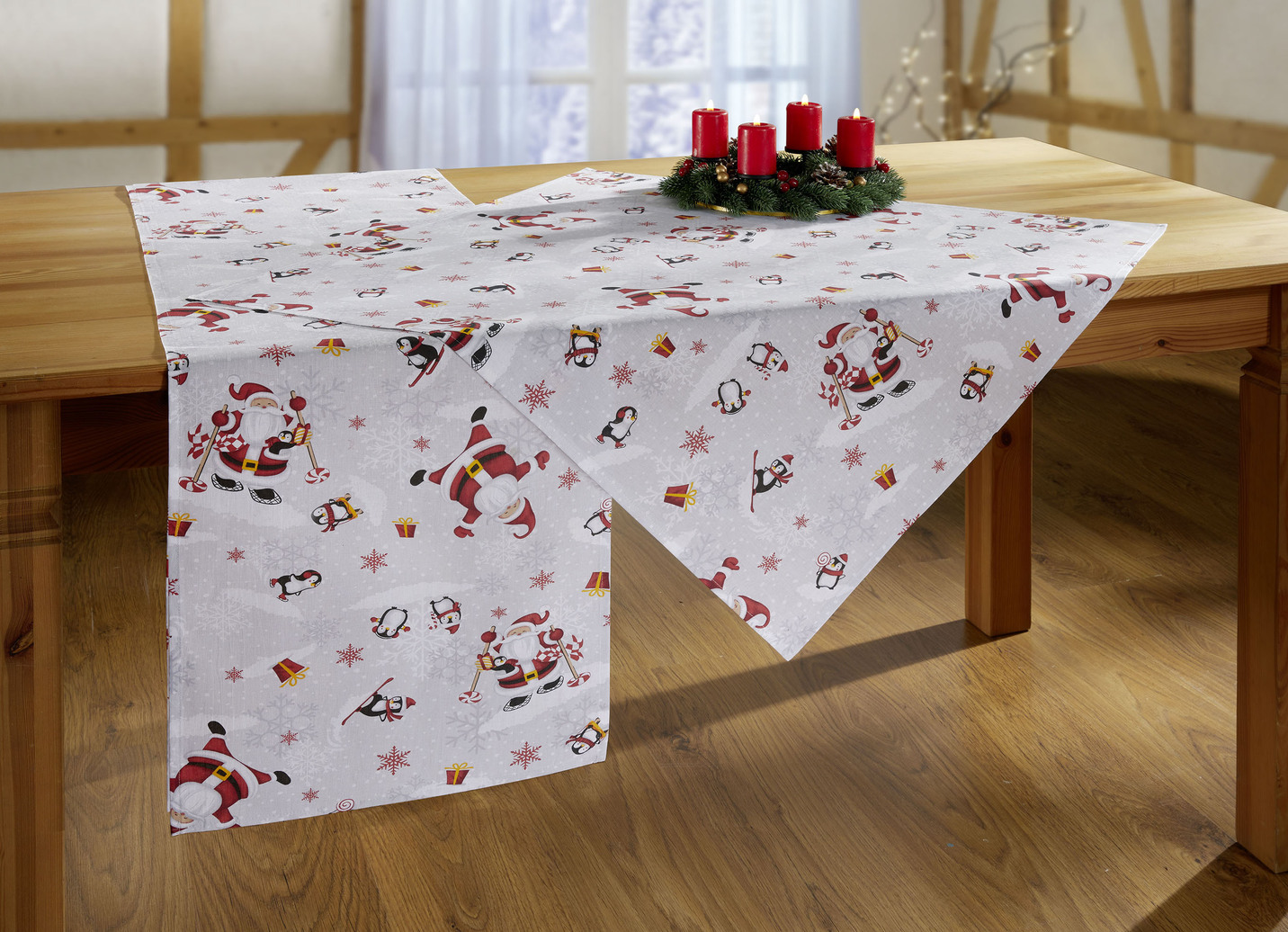 Tischdecke oder Kissenbezug aus Baumwolle, Größe 230 (Tischdecke rund, ø 160 cm), Bunt von BADER