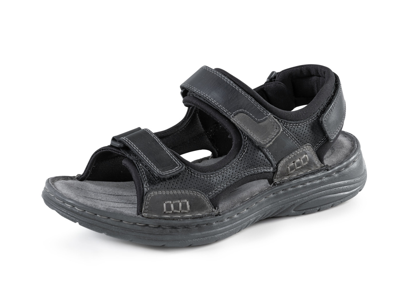 GINO GALANTE, komfortable Herren-Trekkingsandalen, aus Leder, Schwarz-Grau, Größe 42 von GINO GALANTE