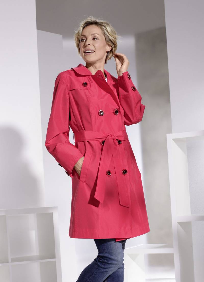 Trenchcoat mit Gürtel in 2 Farben, Rot, Größe 40 von BADER