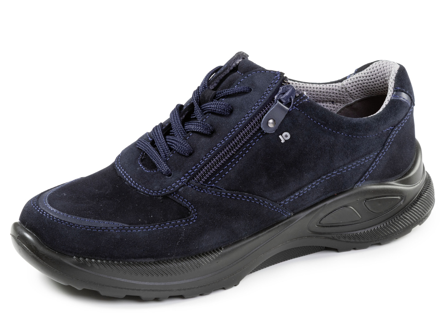 Trendige Damen-Schnürschuhe, Weite K, mit herausnehmbarem Fußbett, Dunkelblau, Größe 36 von BADER