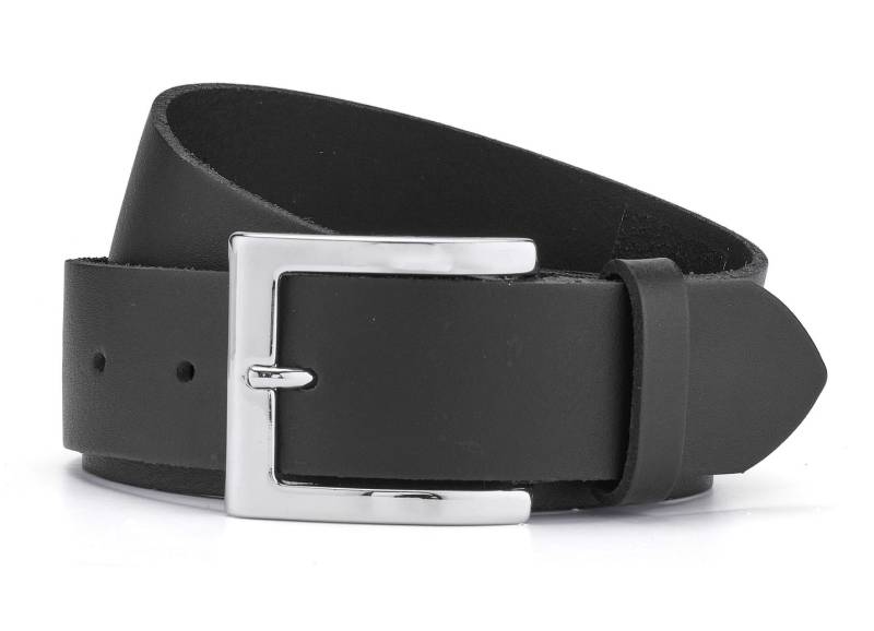 Trendiger Damen-Gürtel aus Leder, 3,5 cm breit, Schwarz, Größe 110 von BADER