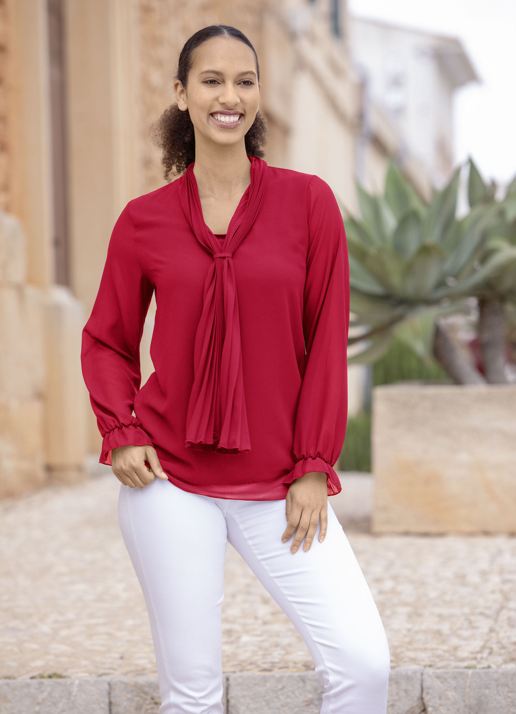 Tunika mit Bindeschluppe, Rot, Größe 52 von BADER