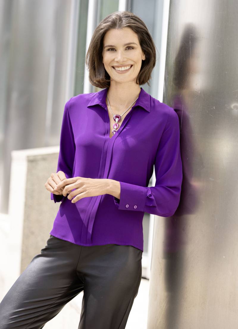 Tunika mit V-Ausschnitt, Lila, Größe 38 von BADER