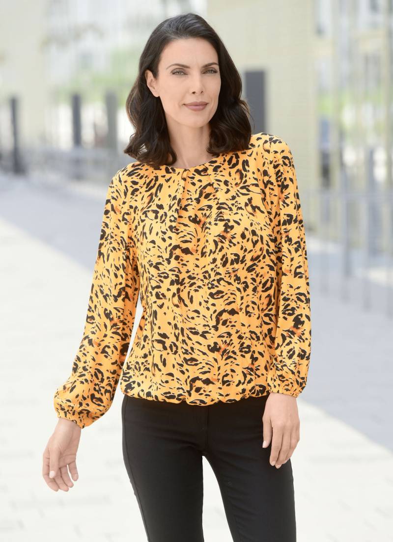 Tunika mit elastischen Abschlüssen, Gelb-Schwarz-Mango-Bunt, Größe 48 von BADER