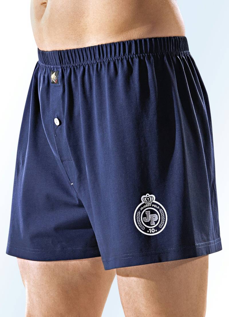 Viererpack Boxershorts, uni mit Druckmotiv, 2X Marine, 2X Grafit, Größe 10 von BADER