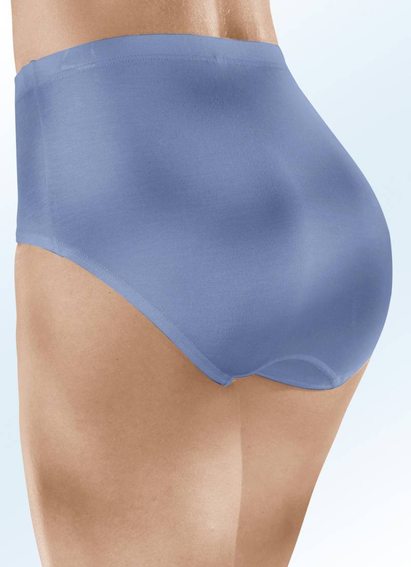 Viererpack Slips mit Gummizug, 2X Rauchblau, 2X Taupe, Größe 52 von BADER