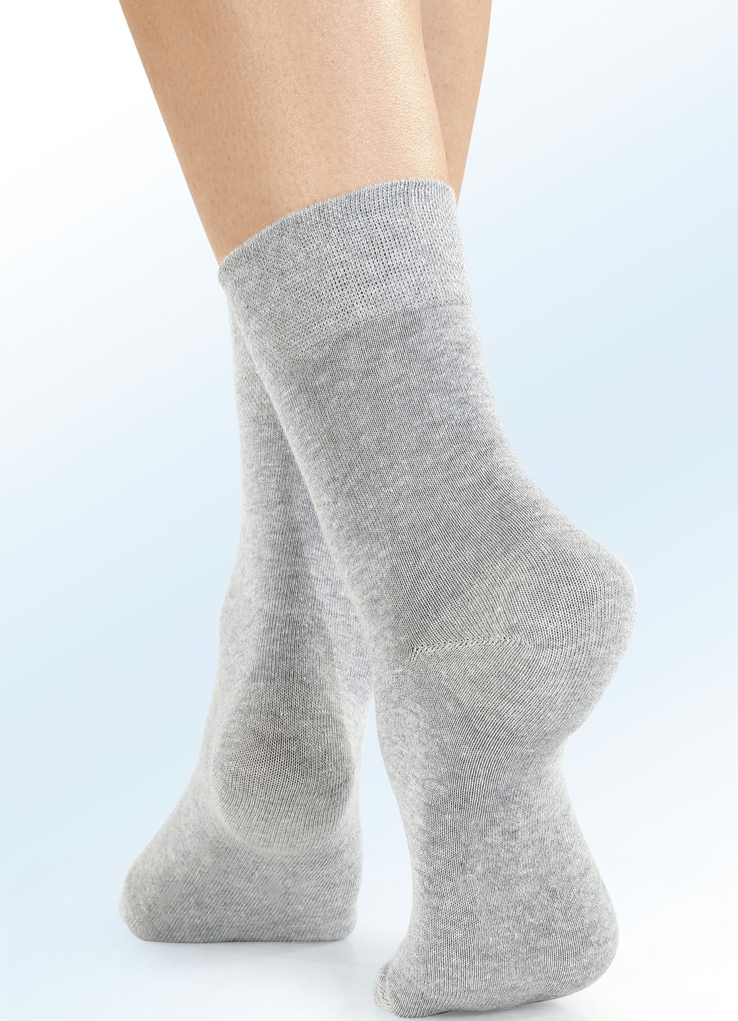 Viererpack Socken mit BIO-Baumwolle, 2X Silbergrau Meliert, 2X Anthrazit Meliert, Größe 2 (Schuhgr. 39-42) von BADER