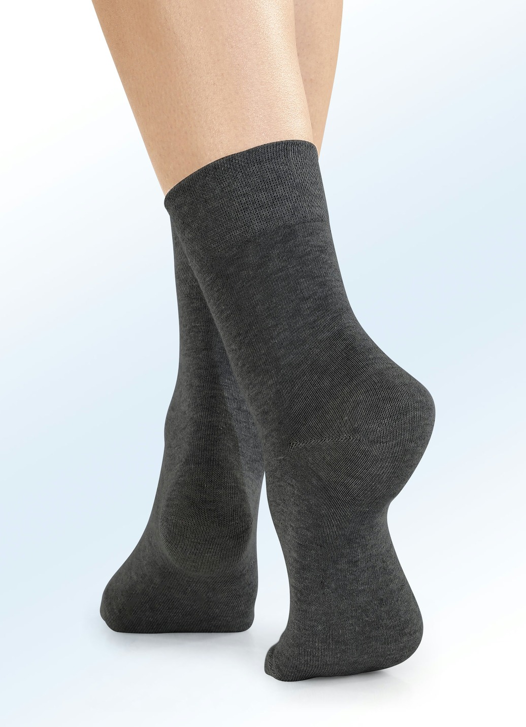 Viererpack Socken mit BIO-Baumwolle, 4X Schwarz, Größe 1 (Schuhgr. 35-38) von BADER