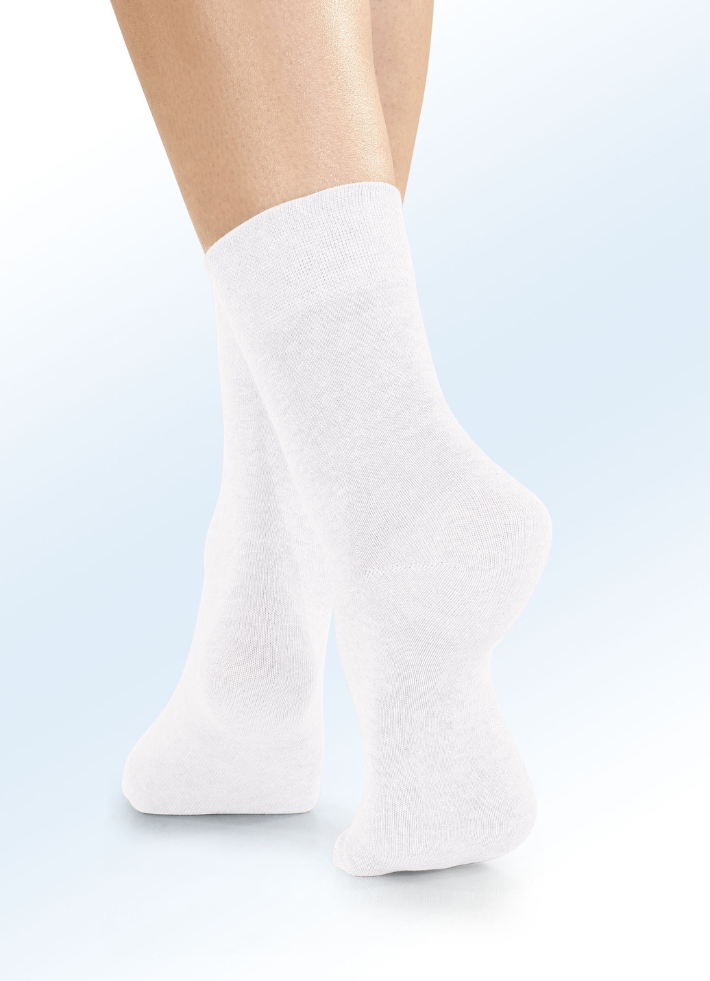 Viererpack Socken mit BIO-Baumwolle, 4x Weiss, Größe 2 (Schuhgr. 39-42) von BADER