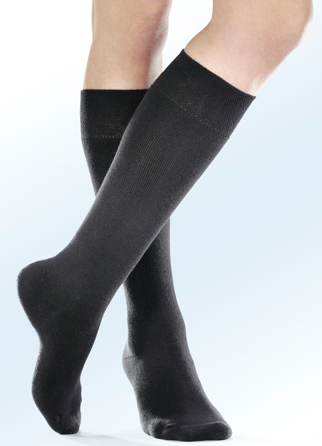 Viererpack Thermo-Kniestrümpfe, Größe 3 (Schuhgr. 43-46), Schwarz von BADER