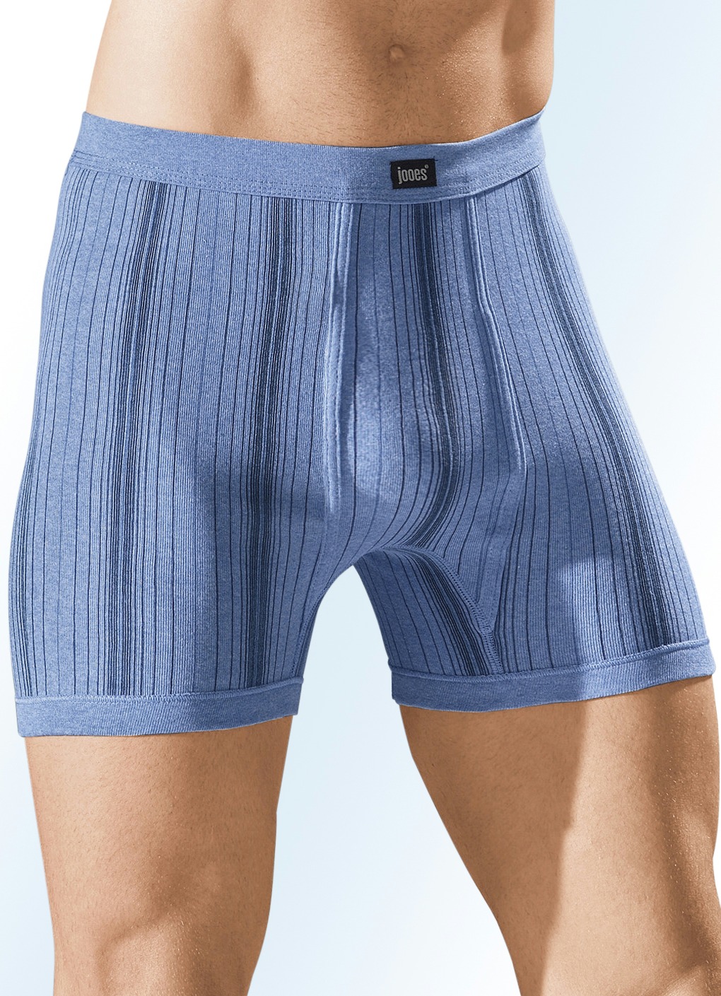Viererpack Unterhosen aus Feinripp mit Eingriff, 2X Jeansblau Meliert, 2X Hellgrau Meliert, Größe 6 Viererpack Unterhosen aus Feinripp mit Eingriff, 2X Jeansblau Meliert, 2X Hellgrau Meliert, Größe 6 von BADER