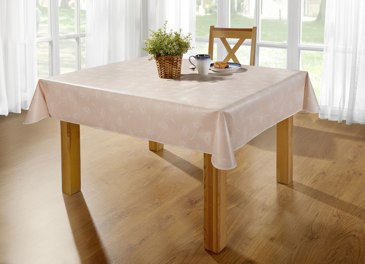 Wachstuch-Tischdecke, Größe 108 (Tischdecke, 80/ 80 cm), Rosé von BADER