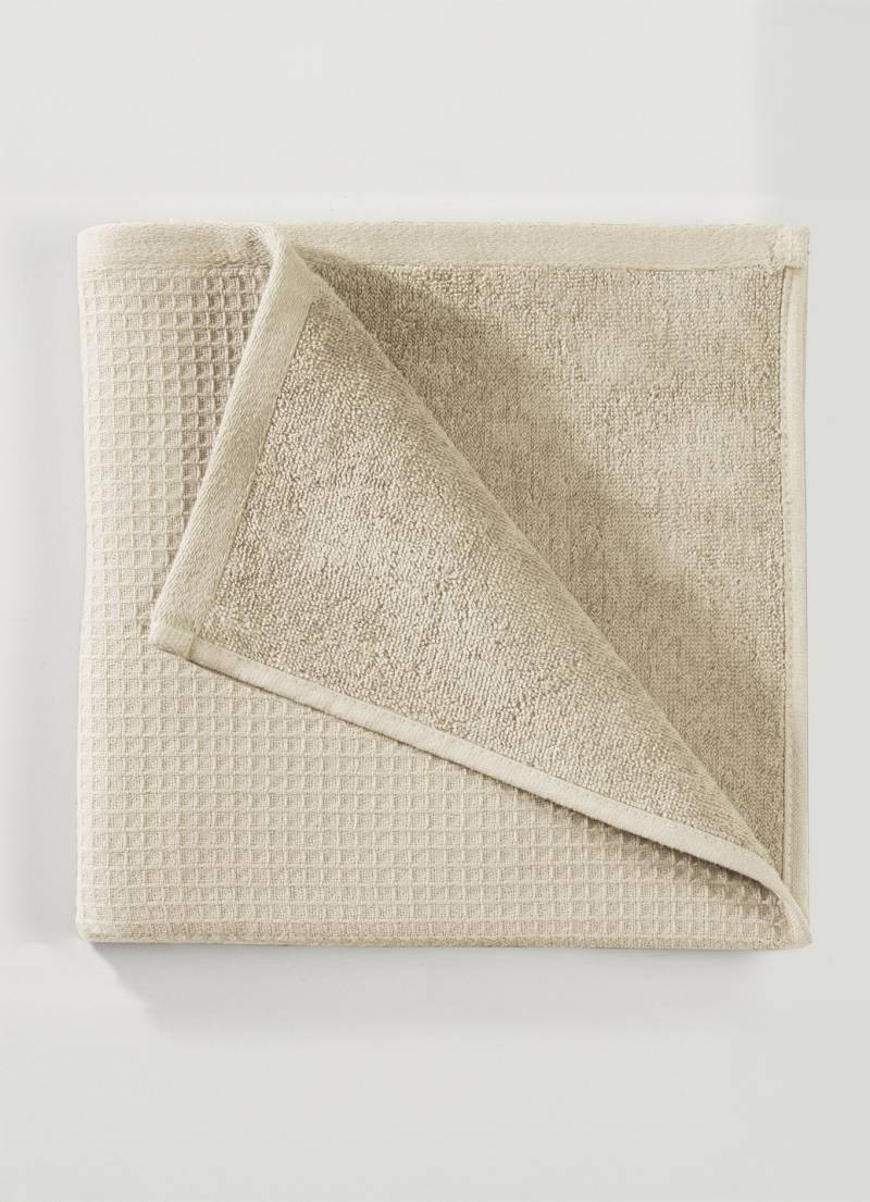Waffelpiqué-Frottier-Serie aus Baumwolle, Größe 200 (2 Handtücher, 50/100 cm), Natur von BADER