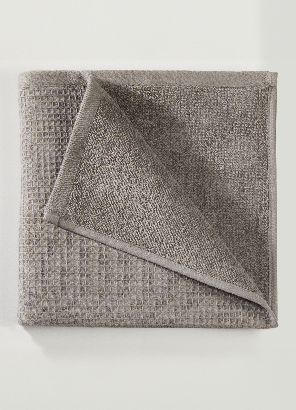 Waffelpiqué-Frottier-Serie aus Baumwolle, Größe 200 (2 Handtücher, 50/100 cm), Taupe von BADER