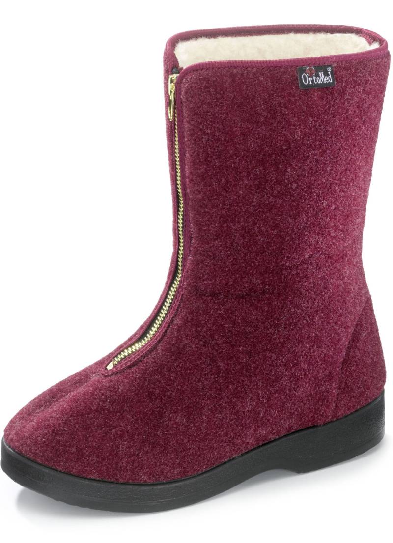 Warme Damen-Hausschuhe, Weite H, mit Reißverschluss, Bordeaux, Größe 39 Warme Damen-Hausschuhe, Weite H, mit Reißverschluss, Bordeaux, Größe 39 von BADER