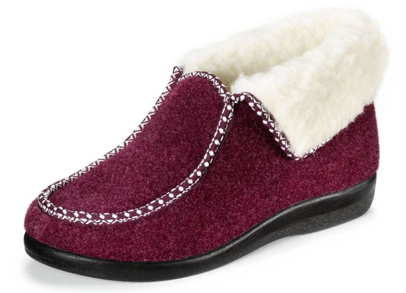 Warme Damen-Hausschuhe, Weite H, mit Wolle, Bordeaux, Größe 38 Warme Damen-Hausschuhe, Weite H, mit Wolle, Bordeaux, Größe 38 von BADER
