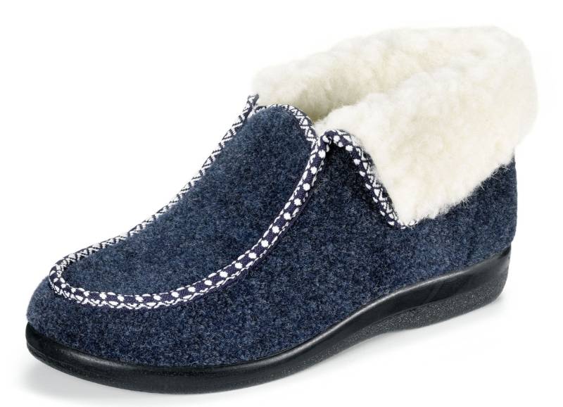 Warme Damen-Hausschuhe, Weite H, mit Wolle, Marine, Größe 36 Warme Damen-Hausschuhe, Weite H, mit Wolle, Marine, Größe 36 von BADER