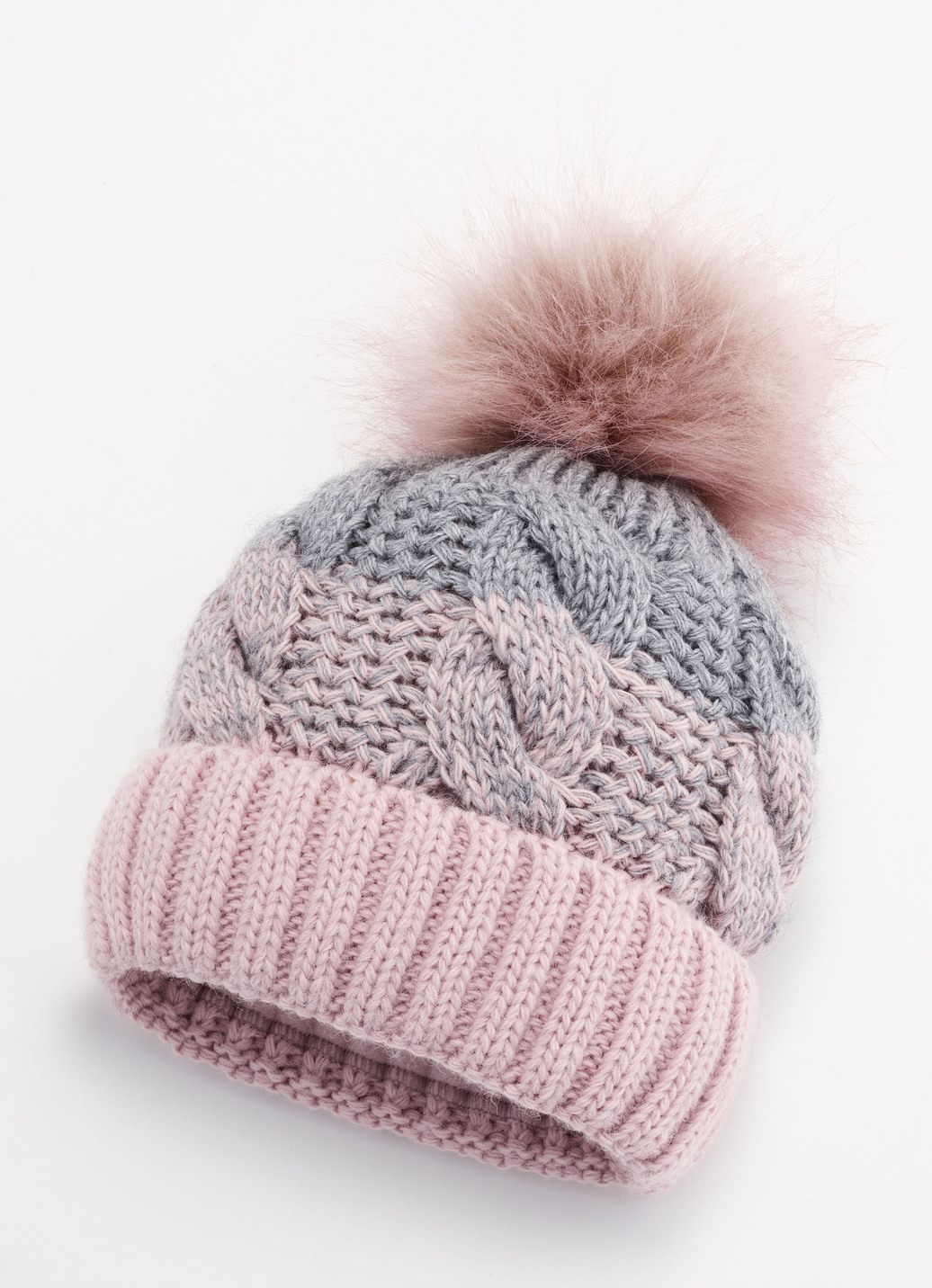 Warme Damen-Mütze, mit Umschlag, Rosé von BADER