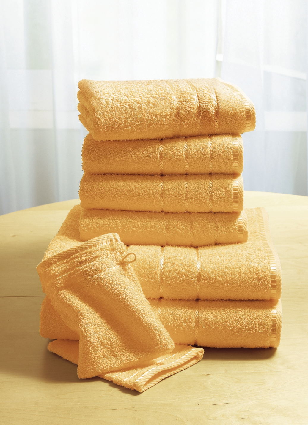 Weiche Walkfrottier-Handtücher aus dichtem Schingenflor, Größe 204 (1 Duschtuch, 70x130 cm), Pfirsich von BADER