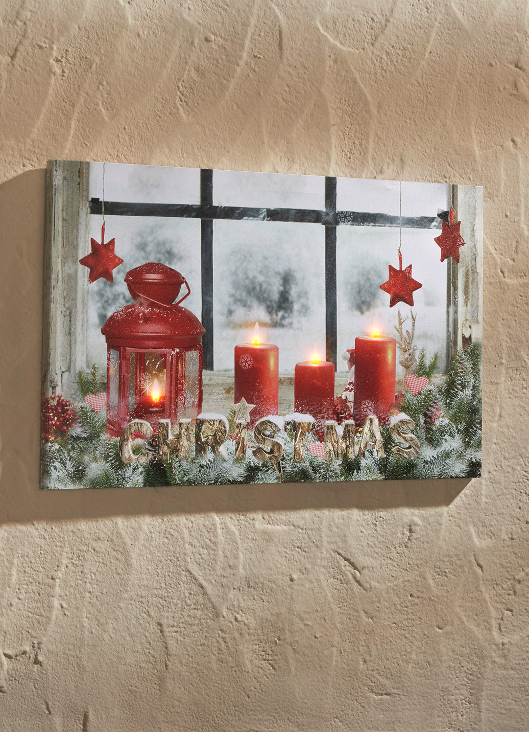 Weihnachtliches LED-Bild, Bunt Weihnachtliches LED-Bild, Bunt von BADER