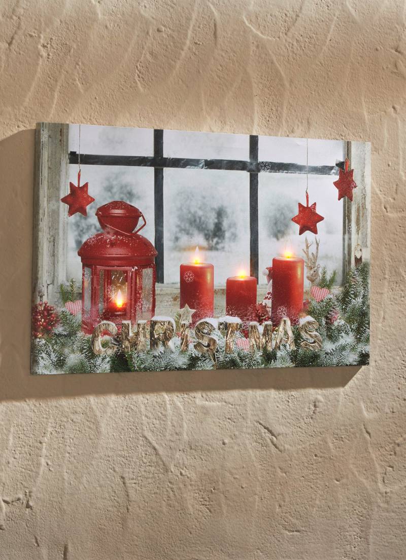 Weihnachtliches LED-Bild, Bunt von BADER