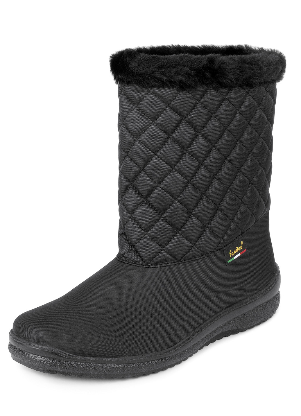 Winterstiefel mit Kunstpelzkragen, Schwarz, Größe 36 von BADER