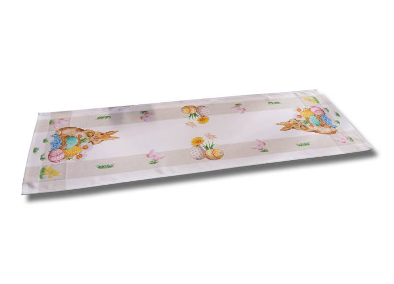 Zauberhafte Tischdecke mit niedlichen Ostermotiven, Größe 102 (Läufer, 40x 85 cm), Bunt von BADER