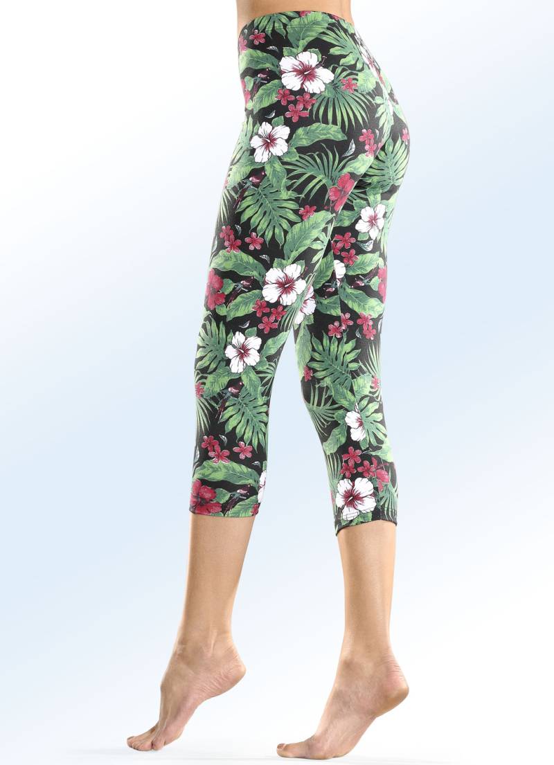 Zweierpack Leggings in 7/8 Länge, 1X Schwarz-Rot-Grün, 1X Schwarz, Größe 40 von BADER